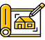 Home house sketch icon 65x58